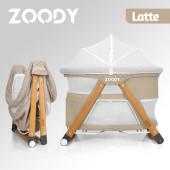 Kiwi Zoody 3 in 1 Bebek Beşiği, Oyun Parkı ve Park Yatak Latte - 1