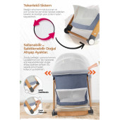 Kiwi Zoody 3 in 1 Bebek Beşiği, Oyun Parkı ve Park Yatak Vizon - 4