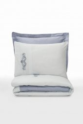 Cotton Box Brode Nakışlı Çift Kişilik Saten Nevresim Takımı Bianna Gri thumbnail 4