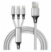 Concord 2.4A 120Cm 3 Çıkışlı Mikro Usb Lightning Type-C Kablo - 1