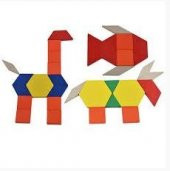 Ahşap 125 Parça Blok Eğitici Tangram Puzzle - 2