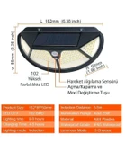 Sepetegelsin Güneş Enerjili Hareket Sensörlü 102 Led Bahçe Lambası thumbnail 3