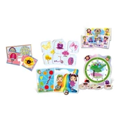 Rakamları Şekilleri Renkleri Saatleri ve kelimeleri Öğreten Leliko 5 i 1 Arada Eğitici Yapboz Seti - 2