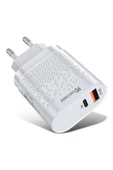 Uslion 18w Usb Qc3.0 Şarj Pd3.0 Hızlı Şarj Aleti Şarj Başlık Beyaz - 1