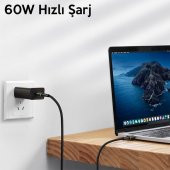 Baseus Halo Data Usb-c - Type-c 1 Metre 60W Şarj Data Kablosu - 3