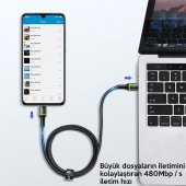 Baseus Halo Data Usb-c - Type-c 1 Metre 60W Şarj Data Kablosu - 4