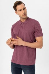 Polo Yaka Regular Kalıp Armürlü Tişört - 12