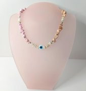 Kolye Kırık Doğal Taş Kolye Kötü Göz Kovucu Nazar Gerdanlık Çakra Enerji Takı Aksesuar - 1