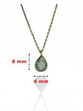 Minik Damla Zirkon Taş Günlük Çok Şık Altın Altın Kolye thumbnail 4