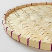 Yuvarlak Bambu Tepsi 40 Cm MeridyenDukkan El Yapımı-Bambu Dekoratif Sunumluk Tepsi - 3