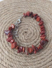 Bileklik Kırık Doğal Taş Kolye Kahverengi Çakra Enerji Takı Aksesuar thumbnail 1