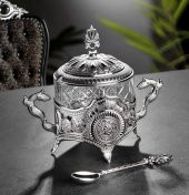Kosova 13-008-K-19 Yuvarlak Cam Şekerlik Silver - 1