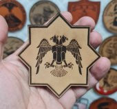 SELÇUKLU Kartalı Yıldız Deri PEÇ - Arma - Askeri Patch 8 cm Çap - 2