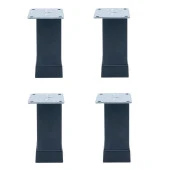 Kare Mobilya Ayağı Siyah 10cm (4 Adet) - 1