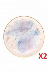 Porland Cosmos Desen Düz Tabak 24cm 2li 04ALM006667 - 1