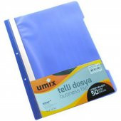 Umix Telli Dosya Eco Plastik Mavi 500lü paket - 3