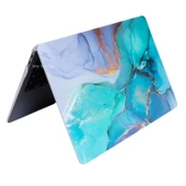 MacBook Air 13.6 M2 M3 M4 Kilif Mermer Desenli Marble15NL Ince TPU Lazer Baskili Sert Kapak thumbnail 6