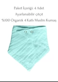 Dört Katlı Müslin Bebek Ağız Bezi Salya Önlüğü Mama Önlüğü Fular Organik Çok Amaçlı Pamuk Müslin Bez - 2