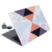 MacBook Air Sert Kapak Kilif 13 Inc M2 M3 M4 Geometrik Desenli Ince TPU Lazer Baski thumbnail 1