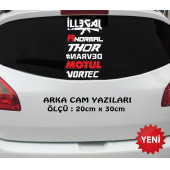 illegal devran oto araba sticker seti- oto araba cam uyumlu - 1