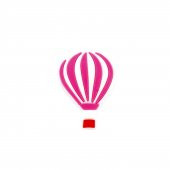 PEMBE UÇAN BALON TASARIM SİLİKON CROCS TERLİK SÜSÜ-O1 - 1