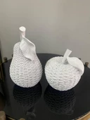 Dekoratif 2'li elma armut biblo polyester - 1