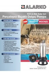 Diamond Wqcnd 13-10 Serisi Kirli Ve Atık Sular Için Parçalayıcı Bıçaklı Dalgıç Pompa 1,5 Hp 220v - 3