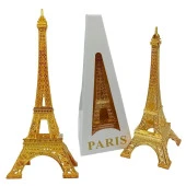 Minyatür Metal Eyfel Kulesi Altın Dekoratif Biblo 18 Cm thumbnail 5