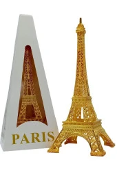Minyatür Metal Eyfel Kulesi Altın Dekoratif Biblo 18 Cm thumbnail 6