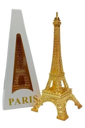 Minyatür Metal Eyfel Kulesi Altın Dekoratif Biblo 18 Cm thumbnail 7