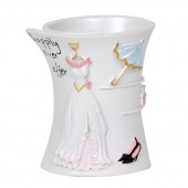 HT059WK KALEMLİK BEYAZ LADY POLİRESİN MODEL OFİS GERECİ 8X6X10cm - 2