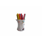 HT059WK KALEMLİK BEYAZ LADY POLİRESİN MODEL OFİS GERECİ 8X6X10cm - 3