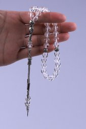 Kristal Kuvars Doğal Taş Tesbih 8 mm Küre Kesim thumbnail 1