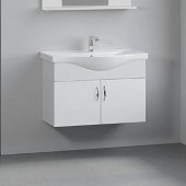 Denko Akyazı 80 cm MDF Beyaz Banyo Dolabı,Alt Modül ve Lavabo - 1