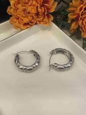 Aksesuar Çarşısı Kore Tarzı Halka Küpe Silver thumbnail 2