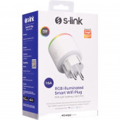 S-Link Swapp 16A Akım Korumalı Akıllı Priz Rgb Işıklı 2.4 G Wifi Tuya Destekli - 2
