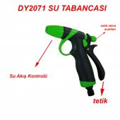 Tabancalı Bahçe Sulama Sprey Tabancası Tetikli Ayarlı Ayarlanabilir Tabanca - 2