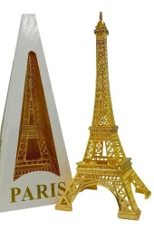 Minyatür Metal Eyfel Kulesi Altın Dekoratif Biblo 25 Cm thumbnail 6