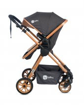4 Baby Comfort Gold-Antrasit  Travel Sistem Bebek Arabası Seyahat Sistem Puset, Taşıma Koltuğu, Yağmurluk - 8