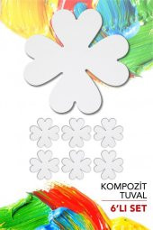 20 cm Yonca Pres Kompozit Tuval 6lı Set - 1