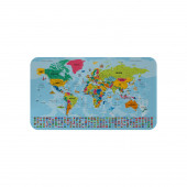 Dünya Haritası Eğitici Öğretici Ülke Bayraklı Çocuk Genç Odası Duvar Sticker 100x65cm - 4