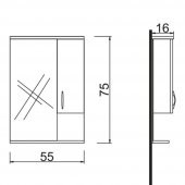 Denko Akyazı 55 cm MDF Banyo Dolabı Siyah Üst Modül thumbnail 3