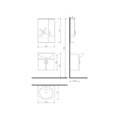 Denko Akyazı 55 cm MDF Antrasit Gri Banyo Dolabı Takımı thumbnail 2