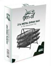 Gen-Of 3 Katlı Metal Evrak Rafı Siyah - 4