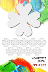 20 cm Yonca Pres Kompozit Tuval 9lu Set - 1