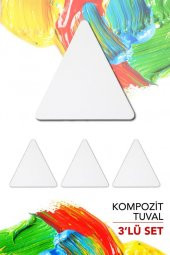 20 cm Üçgen Pres Kompozit Tuval 3lü Set - 1