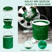 Protackle Katlanabilir Araç Yıkama Kovası 9 lt Haki - 6