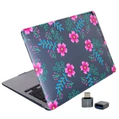 Huawei MateBook D14 Kılıf Kristal Parlak Çiçek Desenli TPU İnce Hafif Koruma 2019-2022 Yılı Uyumlu - 1