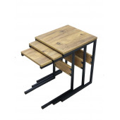 AHM METAL 3'LÜ ZİGON SEHPA METAL-AHŞAP - 1