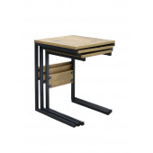 AHM METAL 3'LÜ ZİGON SEHPA METAL-AHŞAP - 3
